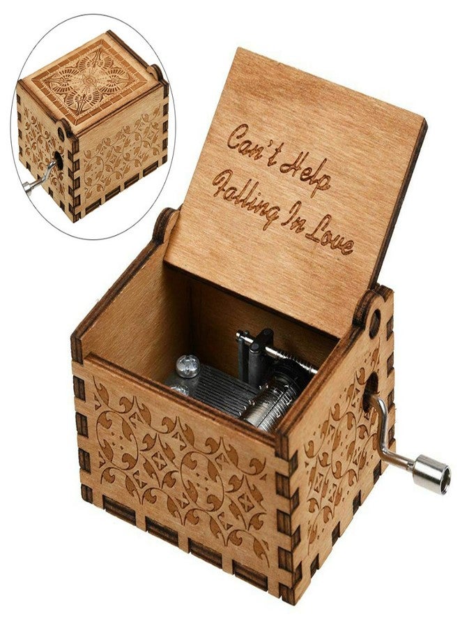 Huntmic Can't Help Falling in Love Wood Music Box, Antique Engraved Musical Boxes Case for Birthday Present Kid Toys Hand-Operated (Can't Help Falling in Love) - Image 2